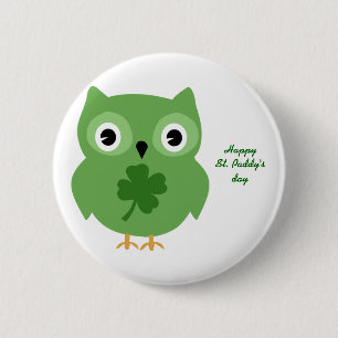 Irish Owl 2 Inch Round Button