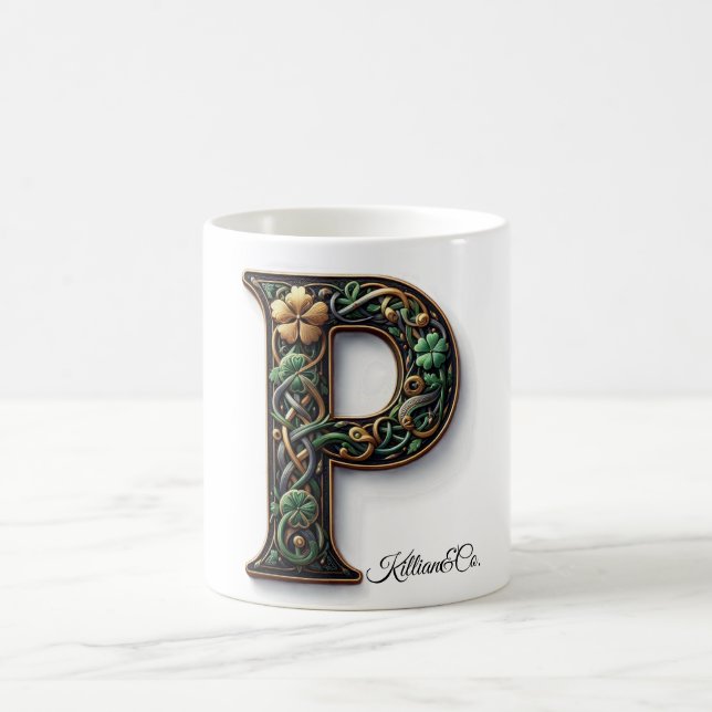 Irish P Monogram Coffee Mug (Centre)