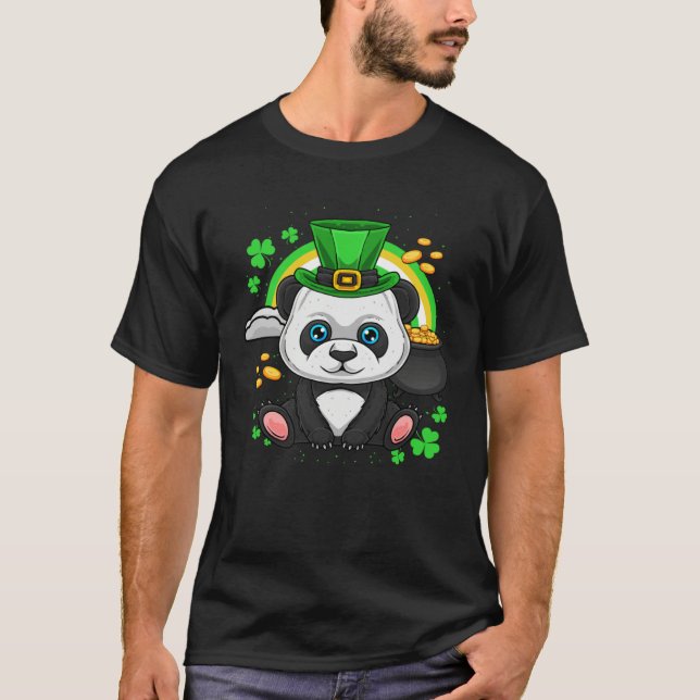 Irish Panda Bear Cute St Patrick s Day St Paddys D T-Shirt (Front)