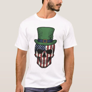 Irish Patriotic Skull Vintage Engraving Shirt Desi