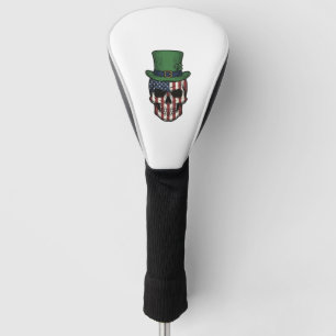 Irish Patriotic Skull Vintage Engraving Shirt Desi Golf Head Cover