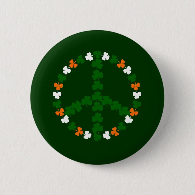 Irish peace sign 2 inch round button (Front)