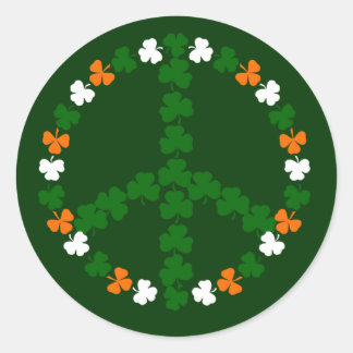 Irish peace sign classic round sticker