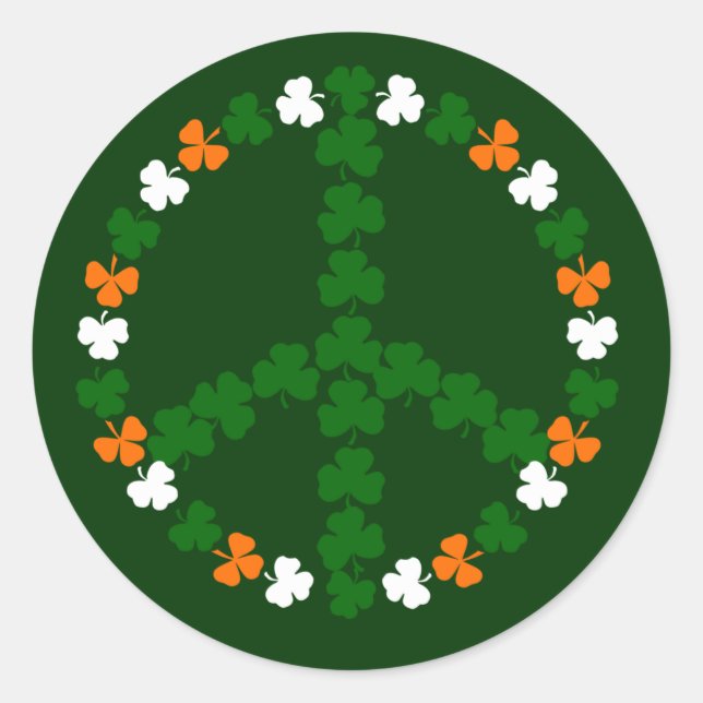 Irish peace sign classic round sticker (Front)