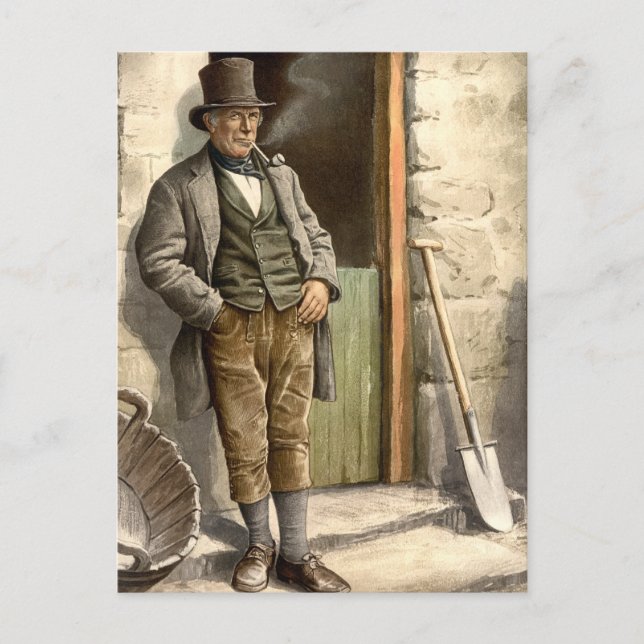 Irish Peasant Farmer Postcard (Front)