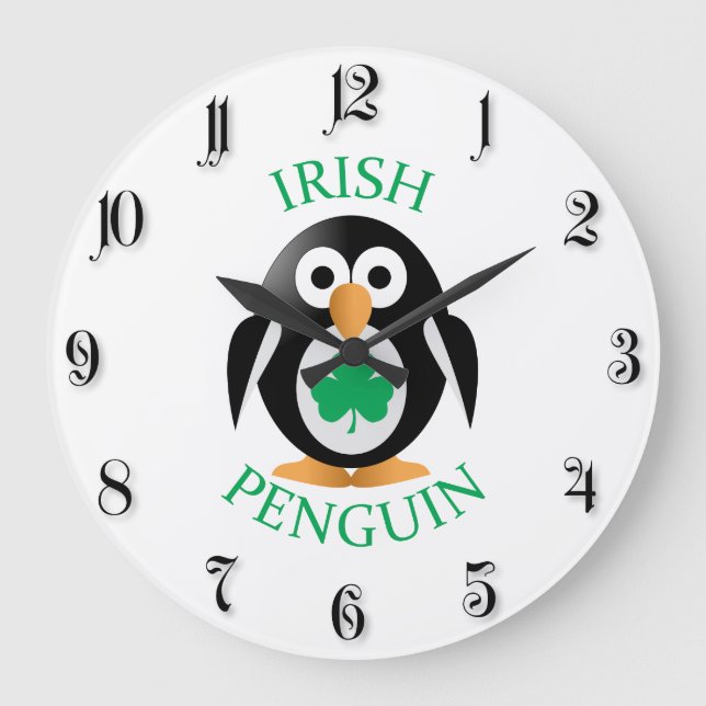 Irish penguin large clock (Front)