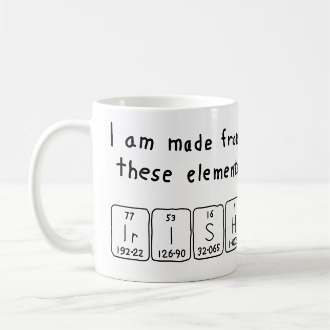Irish periodic table patriotic mug (Left)
