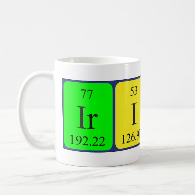 Irish periodic table patriotic mug (Left)