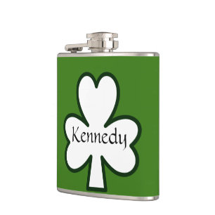 IRISH PERSONALIZED SHAMROCK ST PATRICKS DAY FLASK