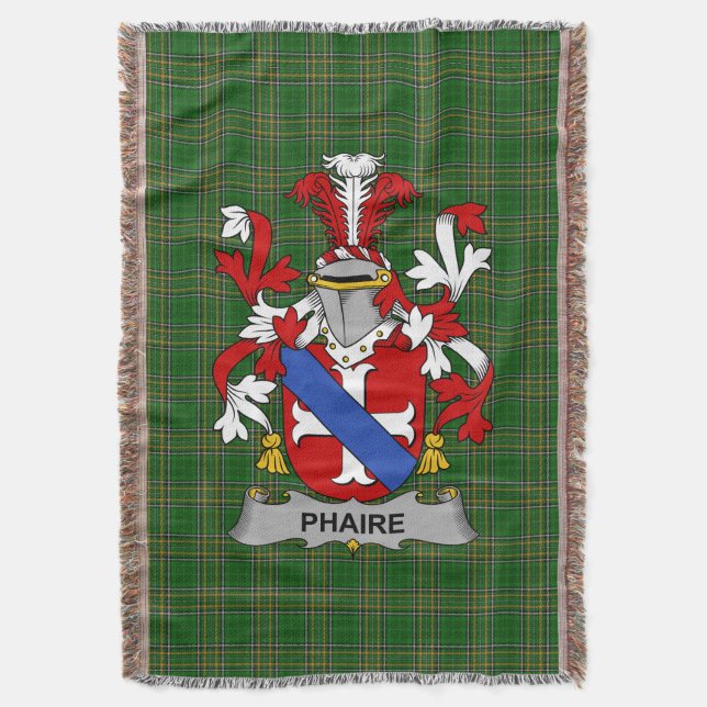  Irish Phaire Coat of Arms Family Crest Ireland Throw Blanket (Front Vertical)
