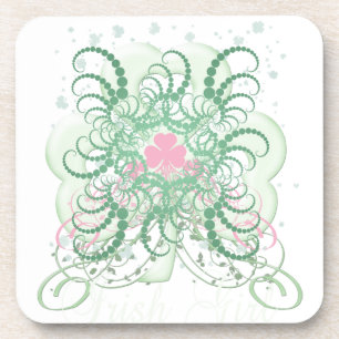 Irish Pink SHamrock Coaster