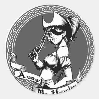 Irish Pirate Girl Classic Round Sticker