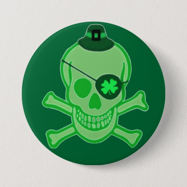 Irish Pirate Skull Button (Front)