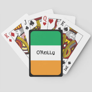 Irish Poker Player Personalized Tricolour Flag Bic Playing Cards