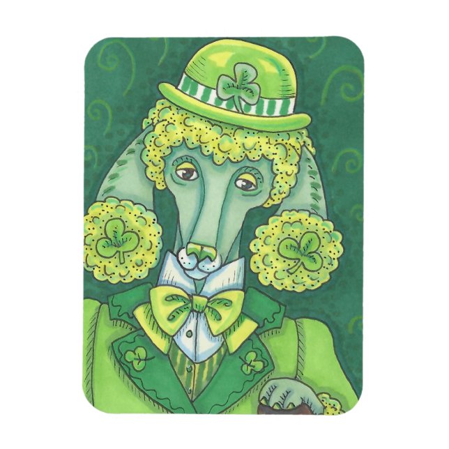 Irish Poodle ST. PATRICK'S DAY DOG MAGNET *Custom (Vertical)