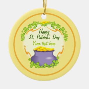 Irish Pot of Gold Ceramic Ornament