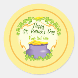 Irish Pot of Gold Classic Round Sticker