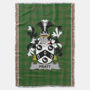 Irish Pratt Coat of Arms Family Crest Ireland Throw Blanket