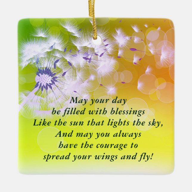 Irish Prayer and Blessing Personalized Christmas Ceramic Ornament (Front)