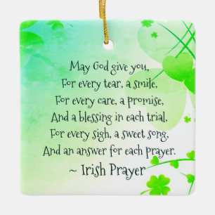 Irish Prayer and Blessing Personalized Christmas Ceramic Ornament