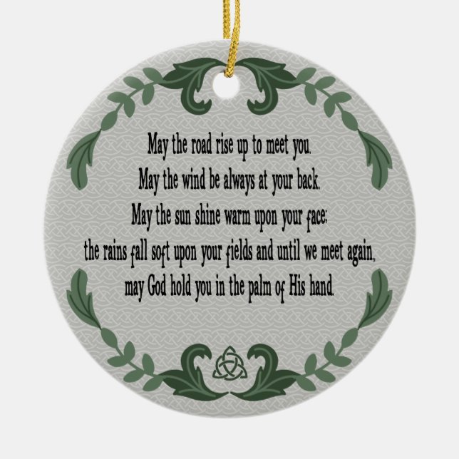 Irish Prayer Blessing Loving Memory Remembrance Ceramic Ornament (Front)