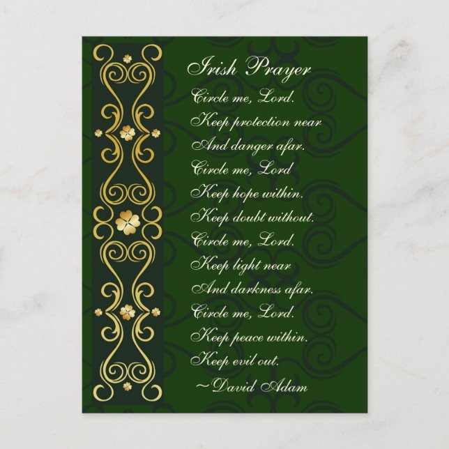 Irish Prayer, Circle me Lord, Postcard (Front)