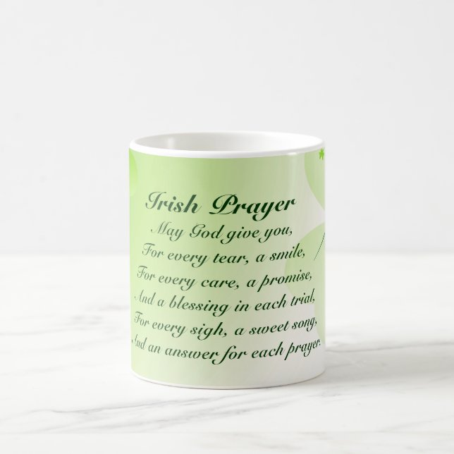Irish Prayer with Shamrocks and Hearts Mug (Center)