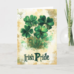 Irish Pride Clovers St. Patrick's Day Holiday Card