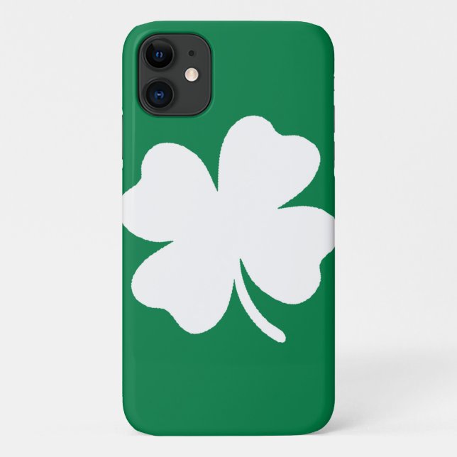 Irish Pride : coque iphone Shamrock vert et blanc (Dos)