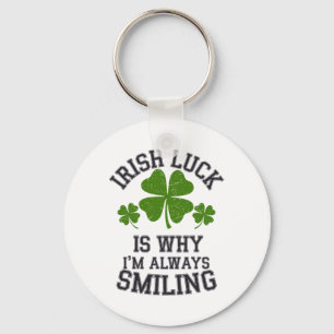 Irish Pride St Patricks Day Shenanigans Shamrock G Keychain