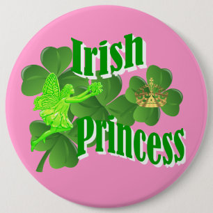 Irish princess 6 inch round button