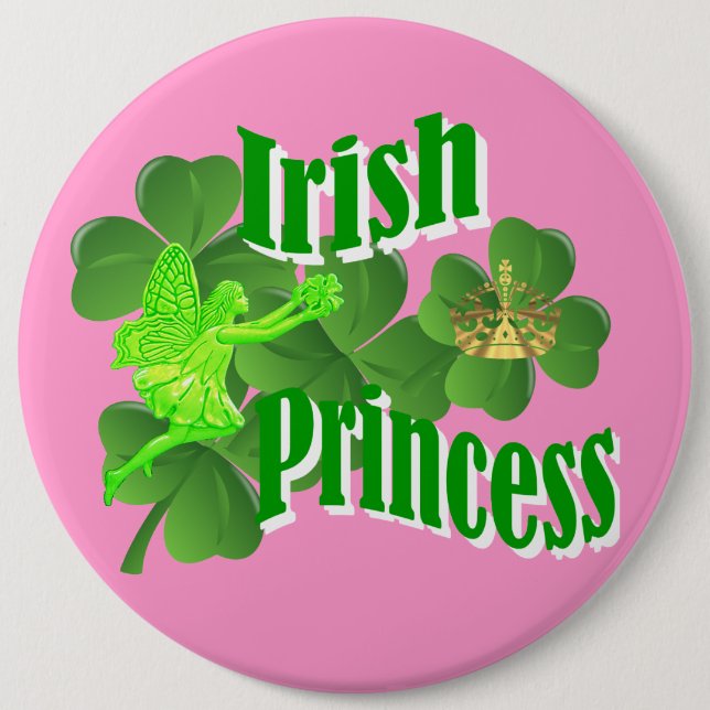 Irish princess 6 inch round button (Front)
