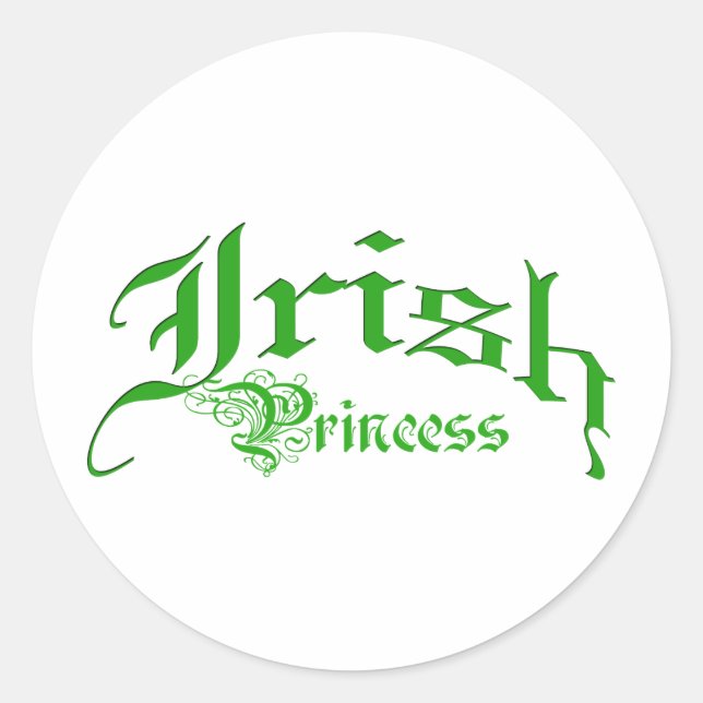 Irish Princess Classic Round Sticker (Front)