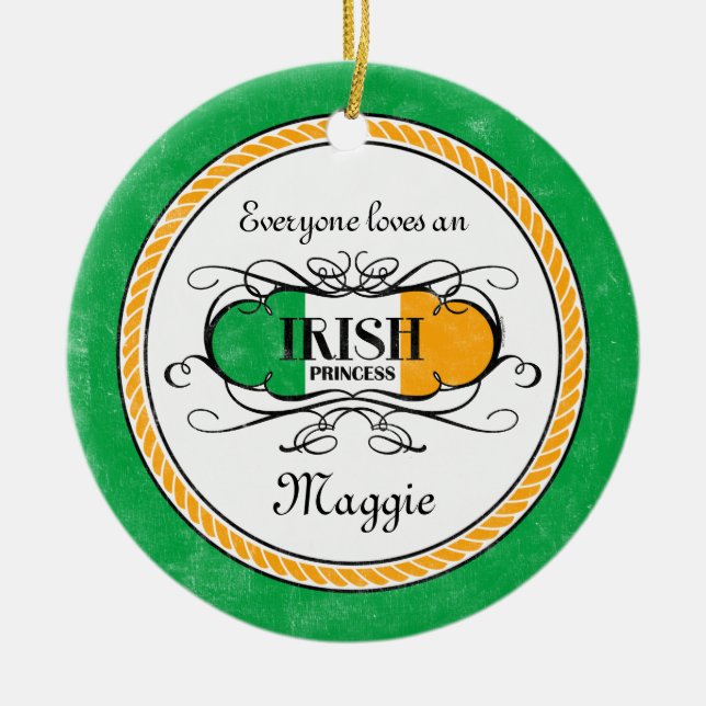 Irish Princess Personalized Ornament (Front)