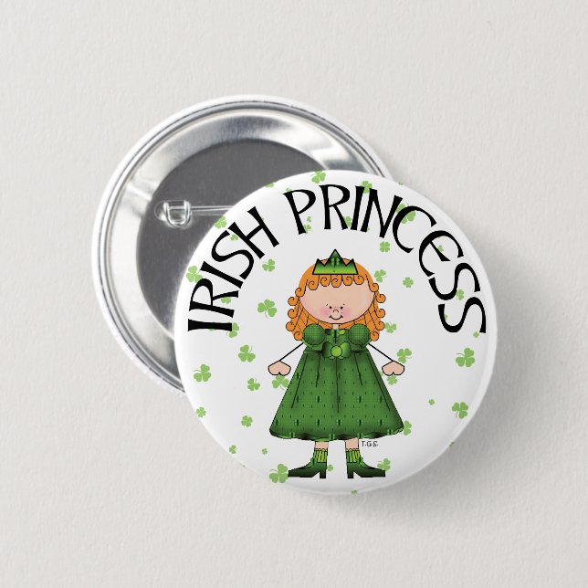 Irish Princess Redhead 2 Inch Round Button (Front & Back)