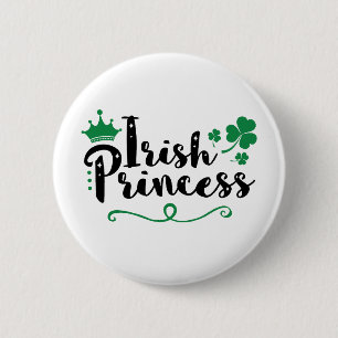 Irish Princess Women St Patrick's Day Script 2 Inch Round Button
