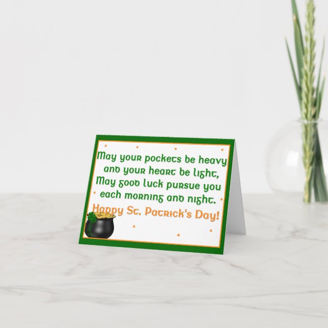 Irish Proverb 1 St. Patrick's Day Greeting Card (Front)