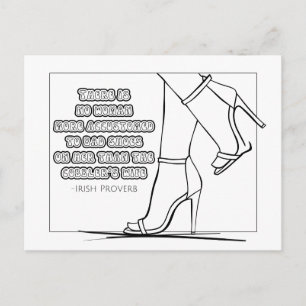 Irish Proverb Colouring Postcard