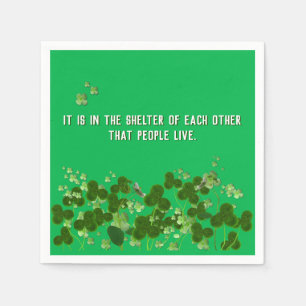 Irish proverb with shamrocks napkin