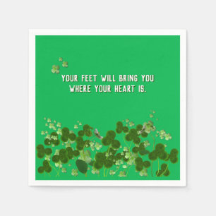 Irish proverb with shamrocks napkin