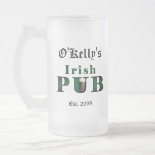 Irish Pub Bar Tavern Frosted Beer Mug Glasses