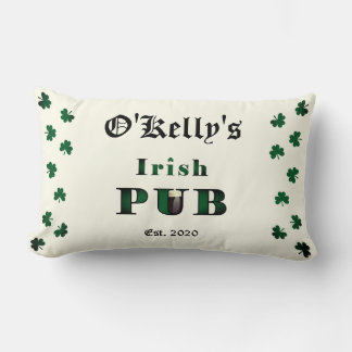 Irish Pub Bar Tavern Lumbar Throw Pillow