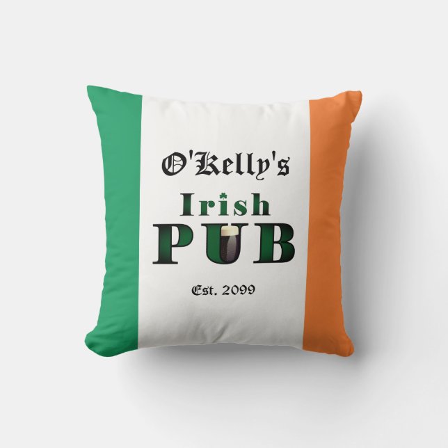 Irish Pub Bar Tavern Throw Pillow (Front)