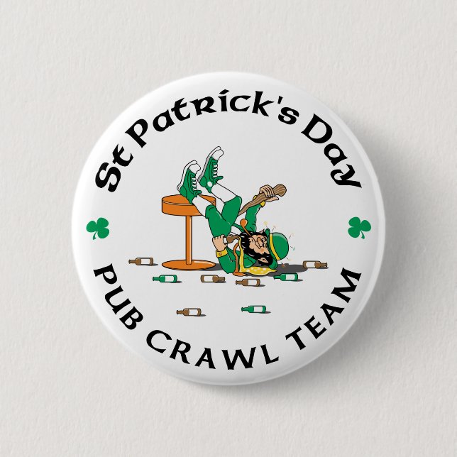 Irish Pub Crawl Team Gift 2 Inch Round Button (Front)