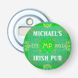 Irish Pub Green Your Name Customizable Bottle Bottle Opener