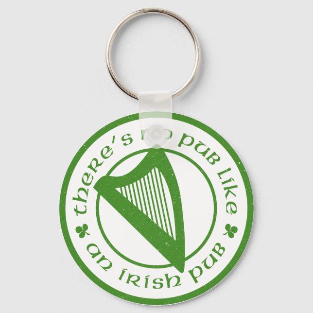 Irish Pub Harp Keychain (Front)