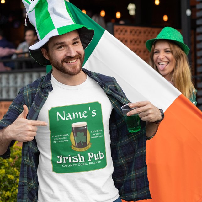 Irish Pub Men's T-Shirt (Celebrate St. Patrick's Day in style with our personalized Irish pub t-shirt! 🍀 Get yours now. )
