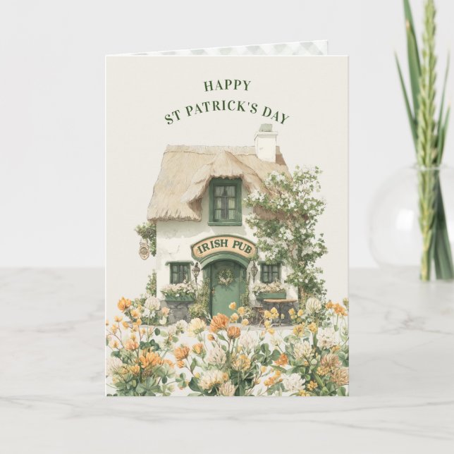 Irish Pub | St Patrick's Day Irish Blessing Card (Front)