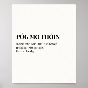 Irish Quote Poster, Pog Mo Thoin Poster