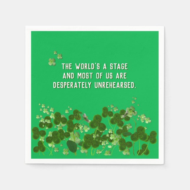 Irish quote with shamrocks napkin (Front)